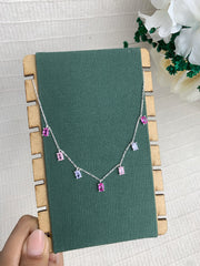 Choker Zircônia Ovais Lavanda com Pink