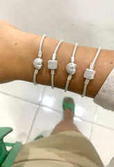 Pulseira para Berloque Fecho Coração Cravejado