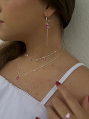 Choker Zircônia Ovais Lavanda com Pink