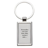 Chaveiro Personalizável Retangular Aço Inoxidável